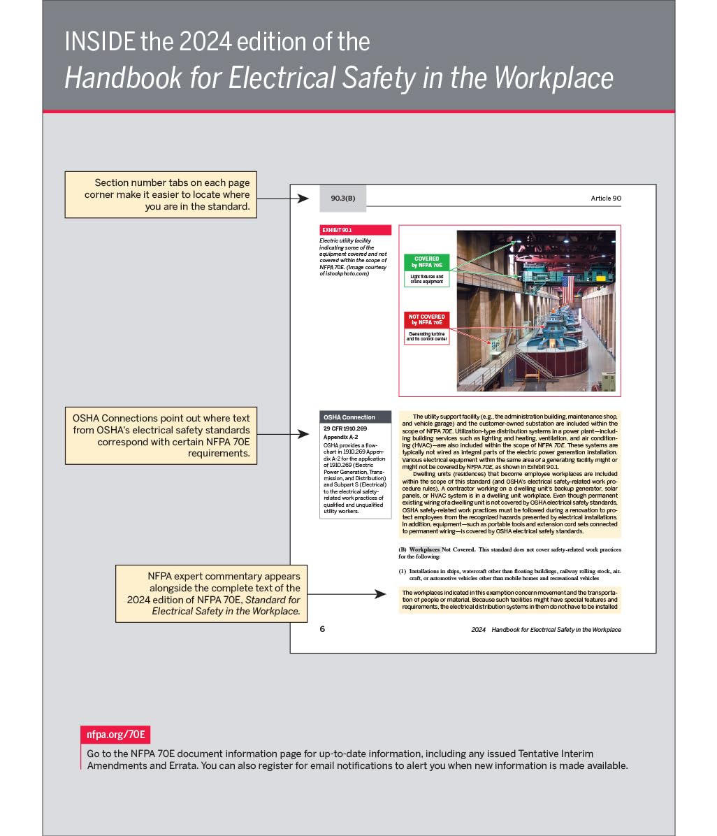 NFPA 70E, Handbook for Electrical Safety in the Workplace, 2024 Edition